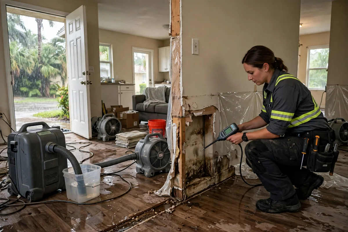 Water Damage Miami-Dade County, FL β pro drying a home after heavy rain